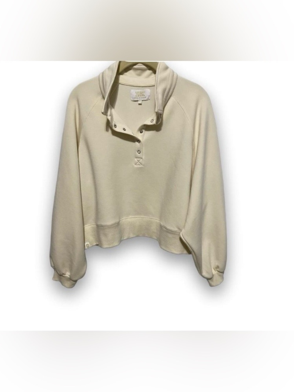 Simply Southern short set Cream Pullover Henley Sweatshirt - Women - Picture 2 of 5